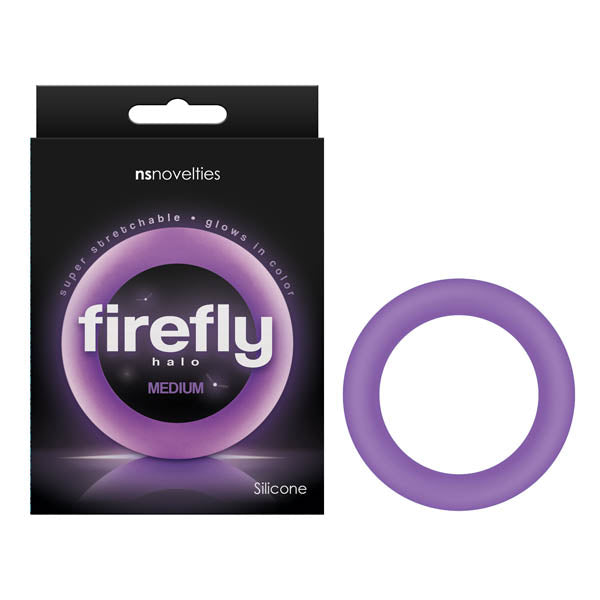Firefly Halo - Glow In Dark Medium Cock Ring - Purple