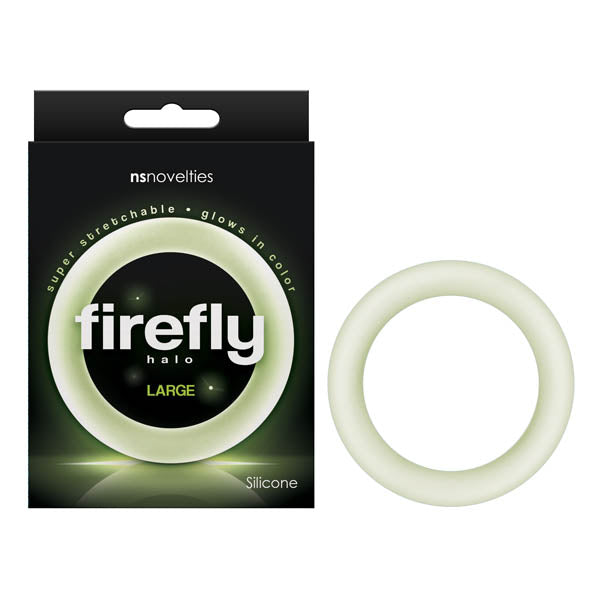 Firefly Halo - Glow In Dark Large Cock Ring - Clear