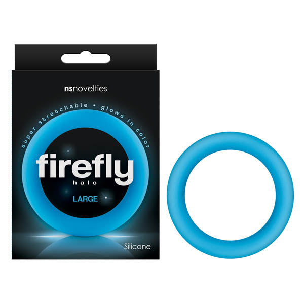 Firefly Halo - Glow In Dark Blue Large 60 mm Cock Ring