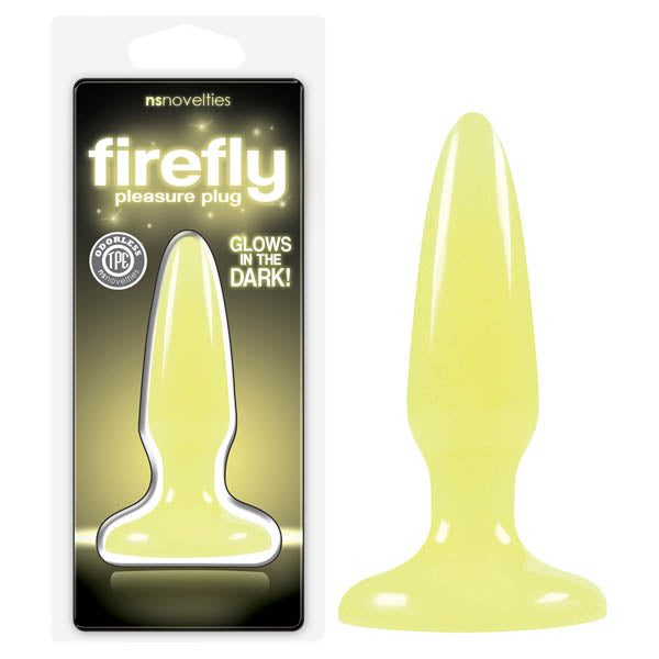 Firefly Pleasure Plug - Glow-in-the-Dark Yellow Mini Butt Plug