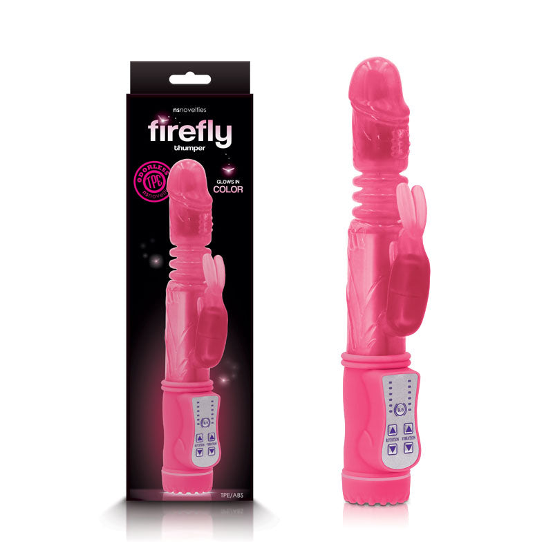 Firefly - Thumper - Glow In Dark Pink Thrusting Rabbit Vibrator
