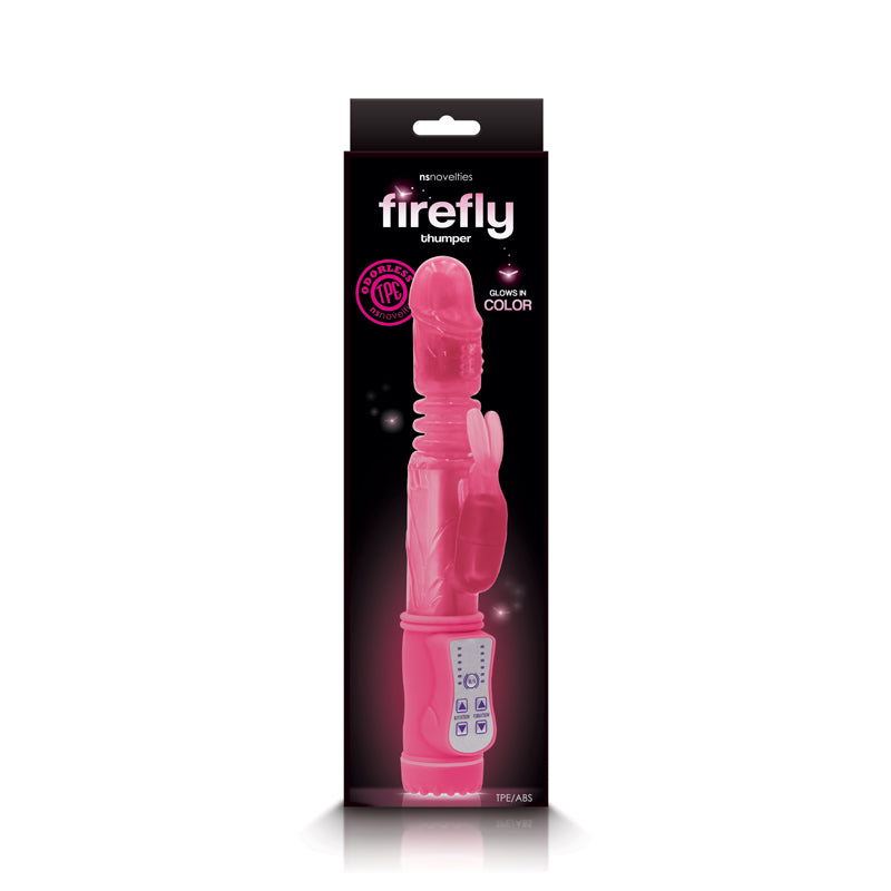 Firefly - Thumper - Glow In Dark Pink Thrusting Rabbit Vibrator