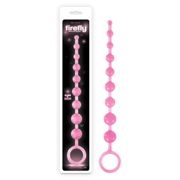 Firefly Pleasure Beads - Glow-in-Dark Pink 30 cm (11.8'') Anal Beads