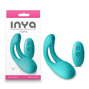 INYA Utopia - Teal - Couples Dual Stimulator with Remote Control