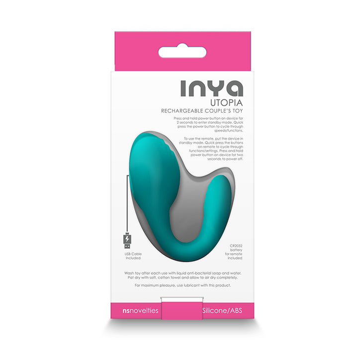 INYA Utopia - Teal - Couples Dual Stimulator with Remote