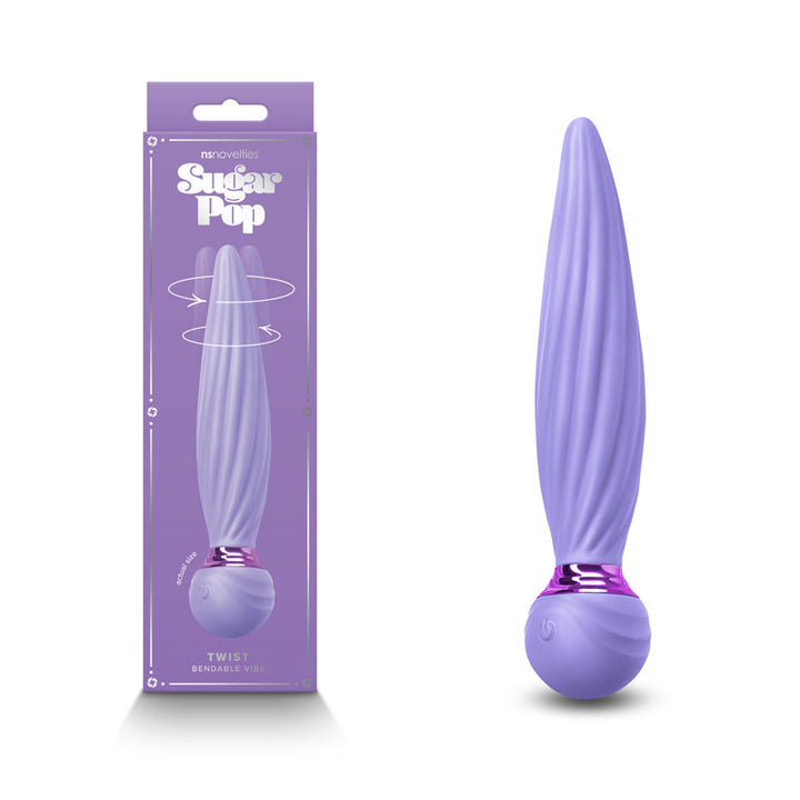 Sugar Pop Twist Textured Gyrating Massage Wand - Purple