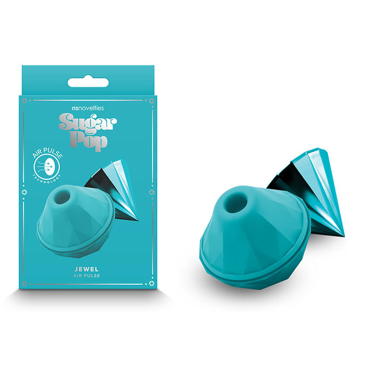 Sugar Pop Jewel Discrete Air Pulse Stimulator with Cover - Teal