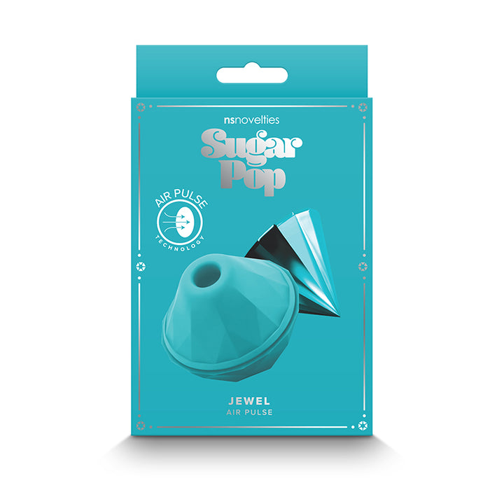 Sugar Pop Jewel Discrete Air Pulse Stimulator with Cover - Teal