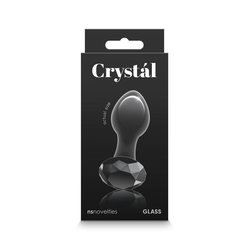 Crystal Gem - Black 9cm Glass Butt Plug