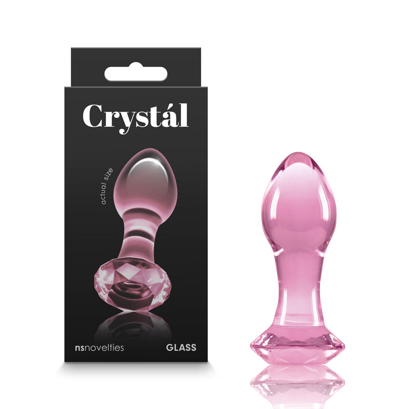 Crystal Gem - Pink 9cm Glass Butt Plug