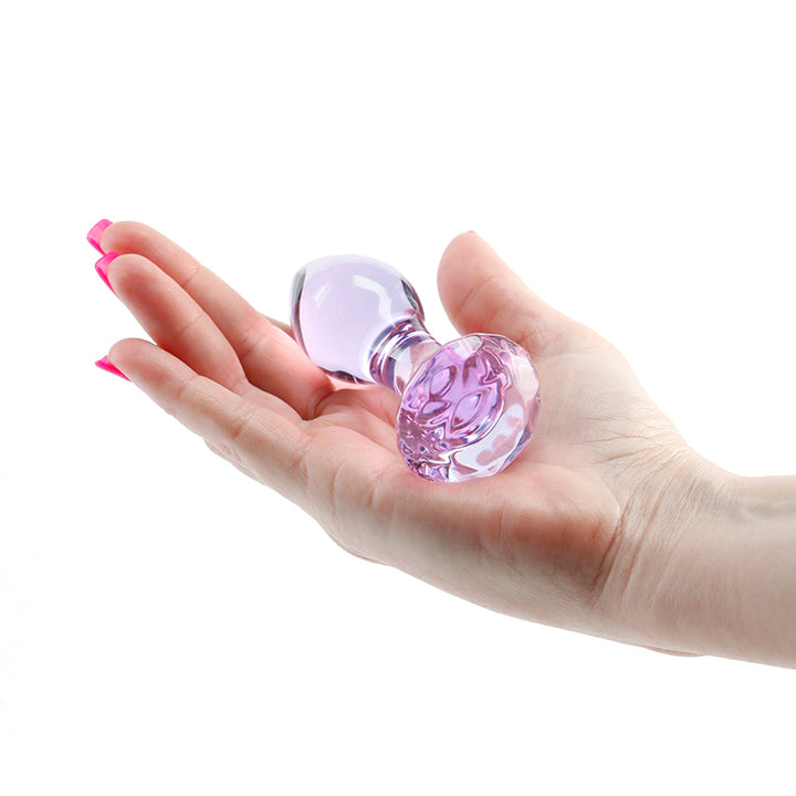Crystal Gem - Purple 9cm Glass Butt Plug
