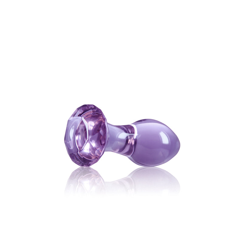 Crystal Gem - Purple 9cm Glass Butt Plug
