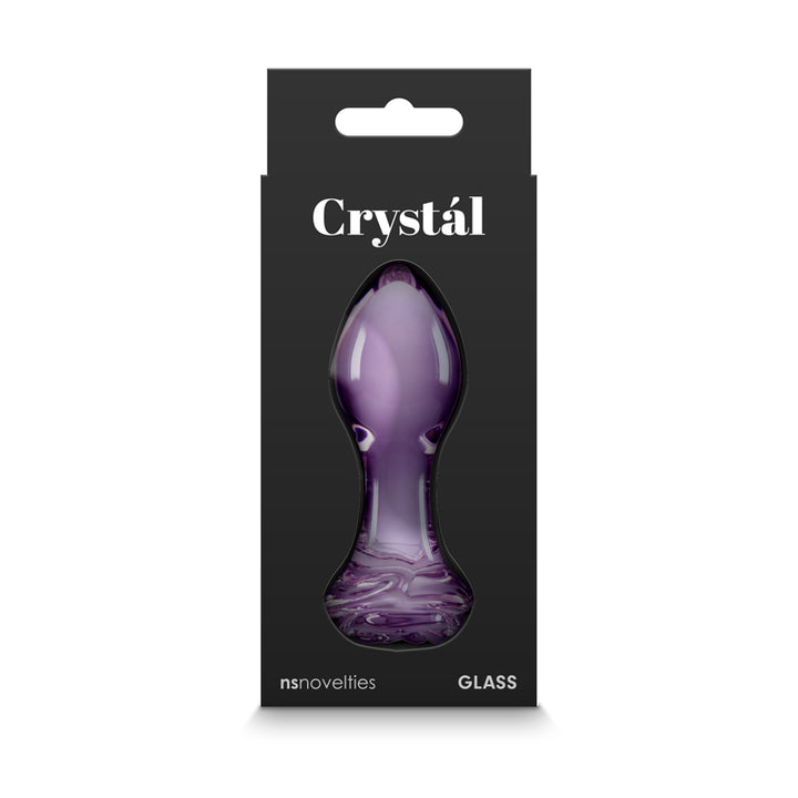 Crystal Rose - Purple 9cm Glass Butt Plug