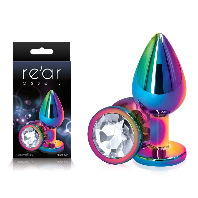 Rear Assets Multicolor Medium Butt Plug – Clear