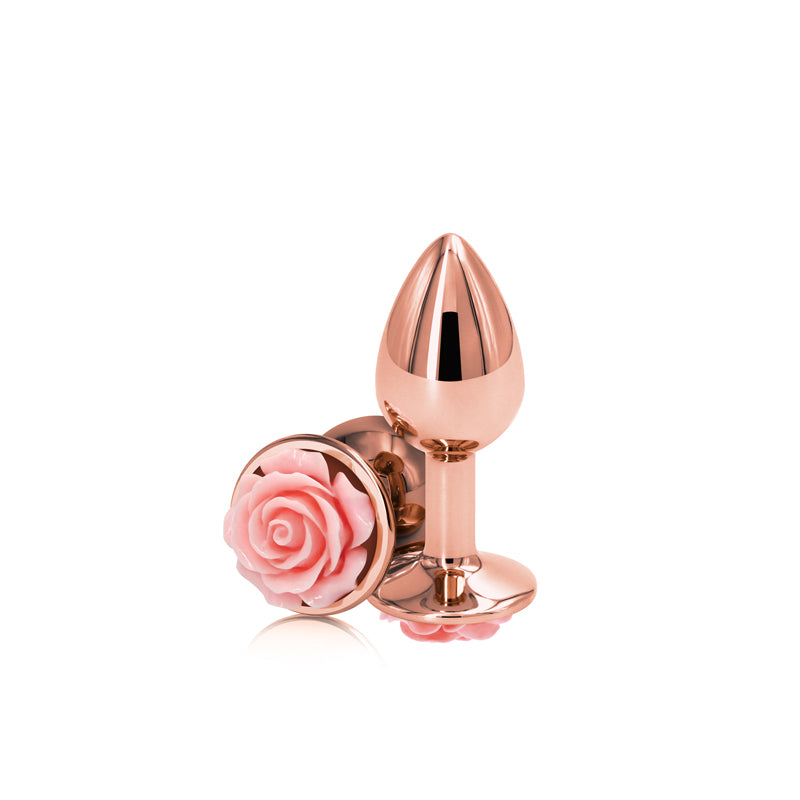 Rear Assets Rose - Small Butt Plug with Pink Rose Base
