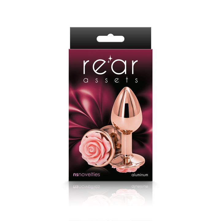 Rear Assets Rose - Small - 7.6cm Butt Plug with Pink Rose Base