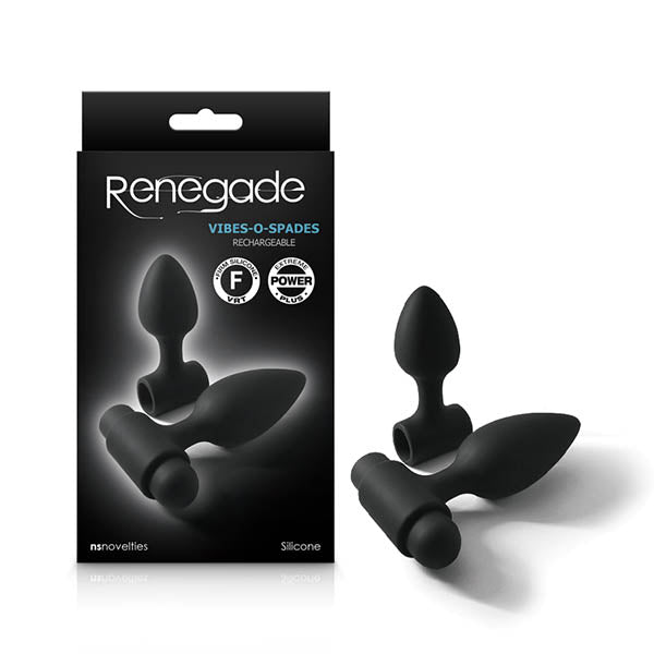 Renegade Vibes-O-Spades Black Vibrating Butt Plug Set