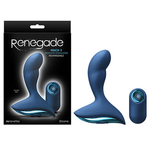 Renegade - Mach II - Blue USB Rechargeable Vibrating Anal Plug with Remote Control