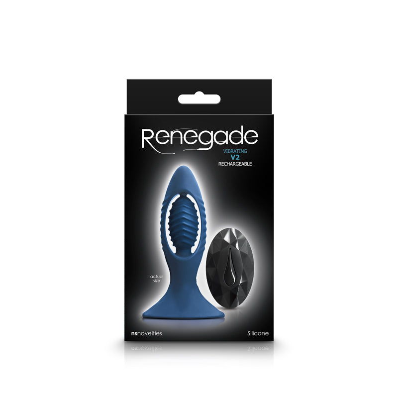 Renegade V2 - Blue 11.2cm Vibrating Butt Plug with Remote