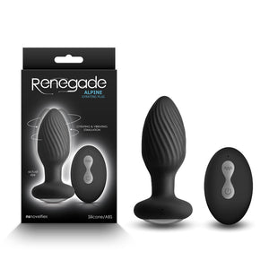 Renegade Alpine Vibrating Butt Plug with Remote Control- Black