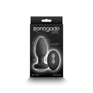 Renegade Alpine Vibrating Butt Plug with Remote Control- Black