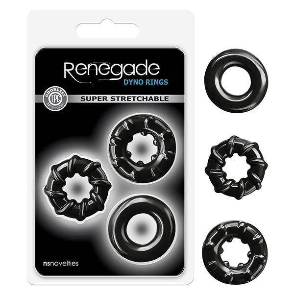 Renegade - Dyno Black Cock Rings - Set of 3