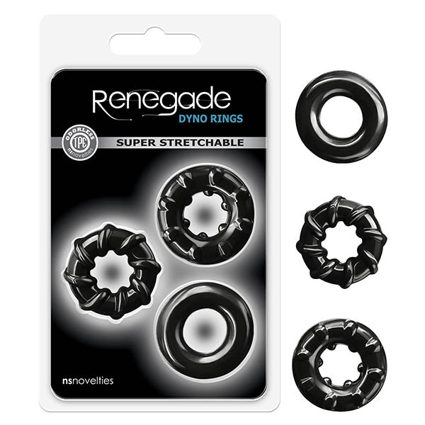 Renegade Dyno Black Cock Rings - Set of 3
