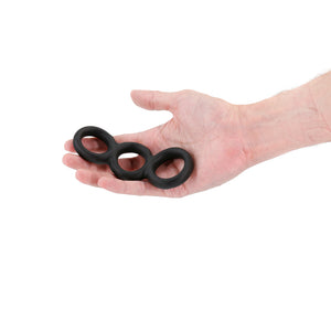 Renegade Threefold Cock & Balls Rings - Black