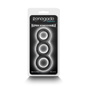 Renegade Threefold Cock & Balls Rings - Black