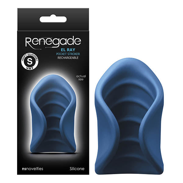 Renegade - El Ray Pocket Vibrating Stroker - Blue