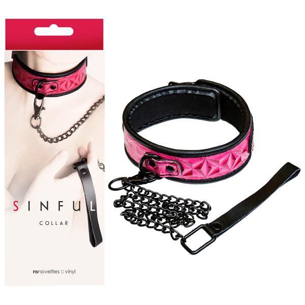 Sinful - Black/Pink Collar and Leash