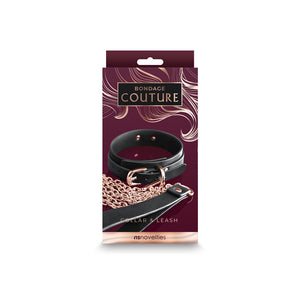Bondage Couture Collar & Leash - Black