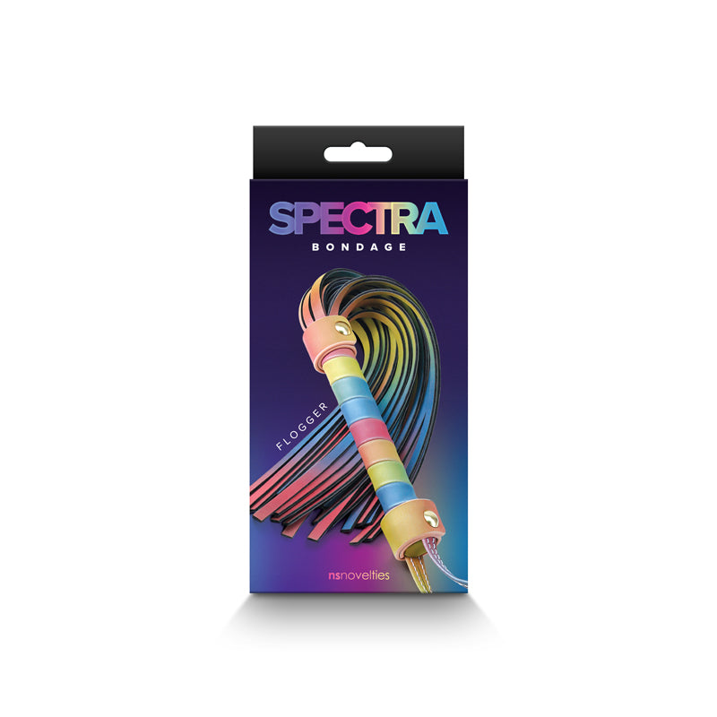 Spectra Bondage Flogger - Rainbow