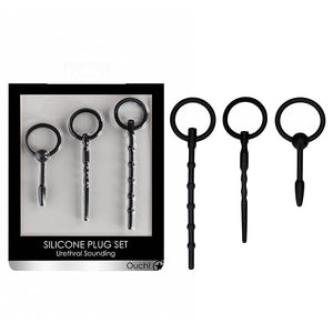 OUCH! Urethral Sounding Set - Black - Set of 3 Sizes
