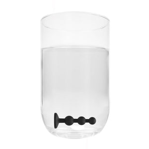 OUCH! Silicone Beaded Diamond Butt Plug - Black with Gem Base