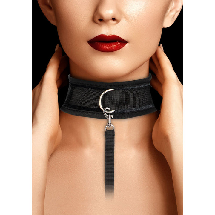 OUCH! Velvet & Velcro Adjustable Collar - Black