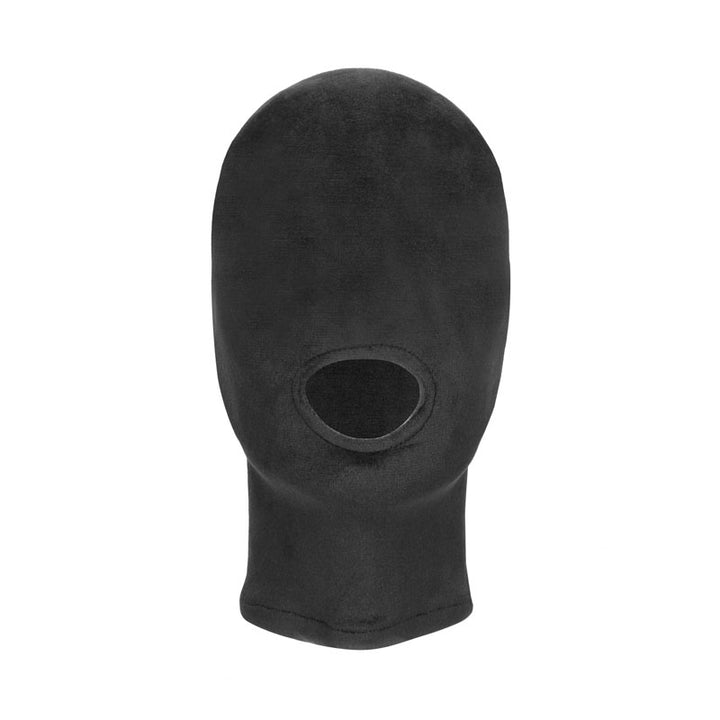 Ouch! Velvet & Velcro Mask with Mouth Opening - Black Hood