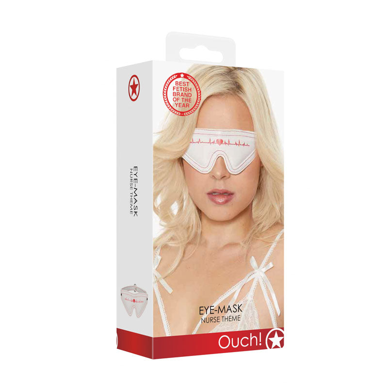 OUCH! Eye-Mask - Nurse Theme - White/Red Eye Mask