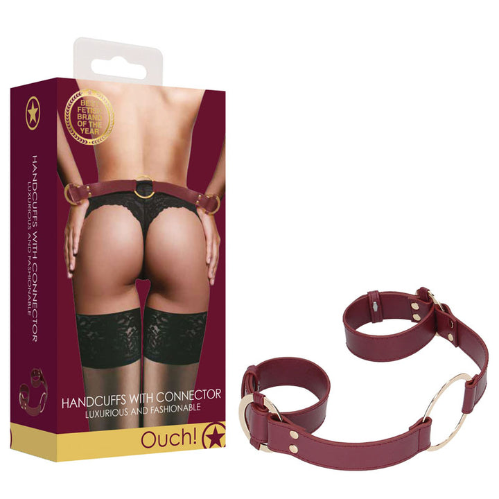 OUCH! Halo - Handcuff With Connector - Burgundy
