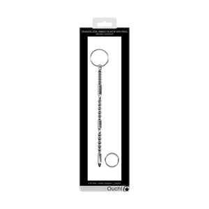 OUCH! Urethral Sounding Ribbed -  Stainless Steel 24cm Dilator with Ring