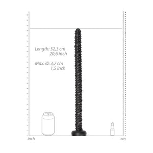 OUCH! Ass Textured 21 inch Snake Dildo - Black