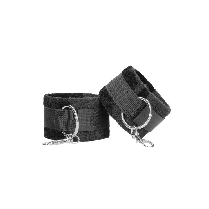 OUCH! Black & White Adjustable Velcro Hand or Ankle Cuffs - Black