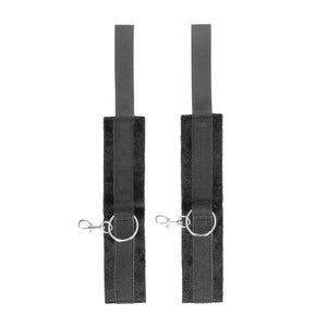 OUCH! Black & White Adjustable Velcro Hand or Ankle Cuffs - Black