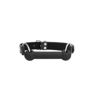 OUCH! Black & White Silicone Bit Gag with Adjustable Straps - Black