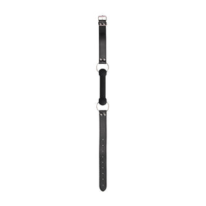 OUCH! Black & White Silicone Bit Gag with Adjustable Straps - Black