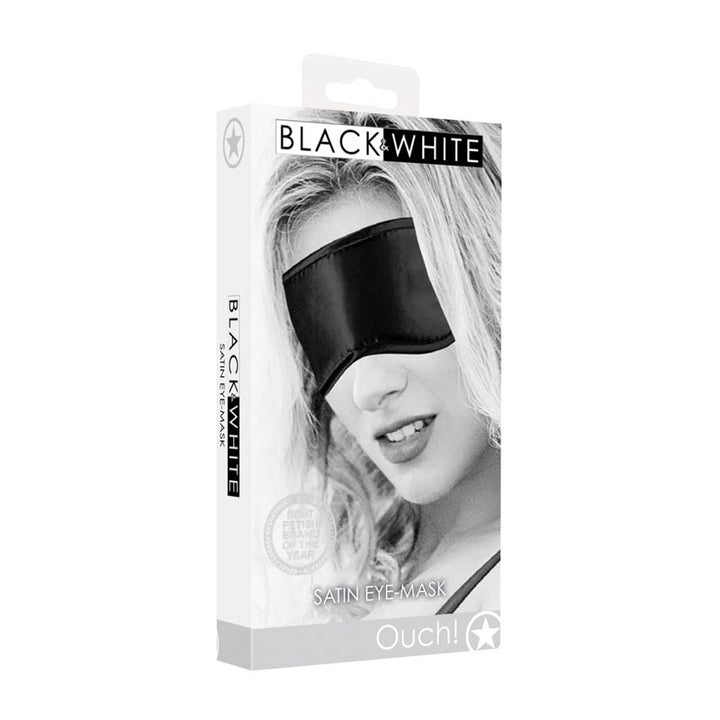 OUCH! Black & White Satin Eye-Mask - Black