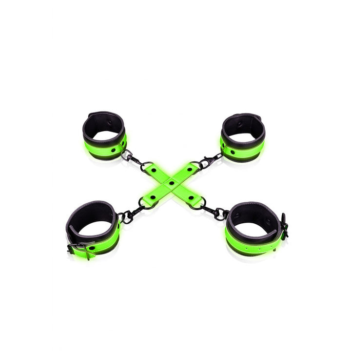 Ouch! Glow in the Dark Hand & Ankle Cuffs with Hogtie