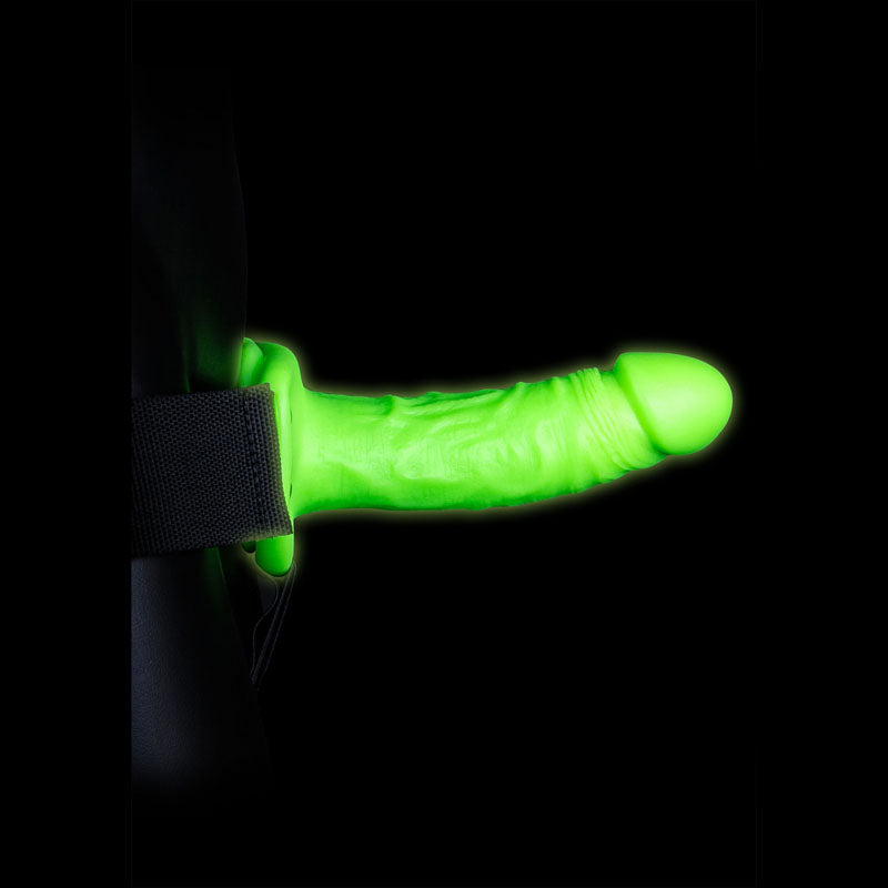 Ouch! Glow In The Dark Realistic 6 Inch Hollow Strap-on Harness
