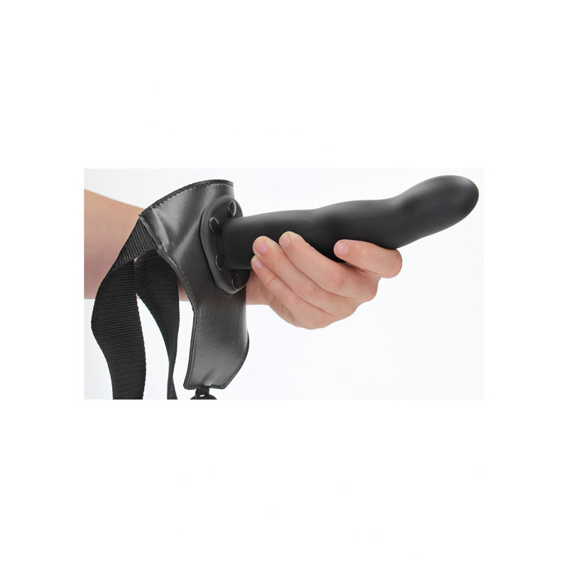 Ouch! Curved 8 Inch Hollow Strap-On - Black