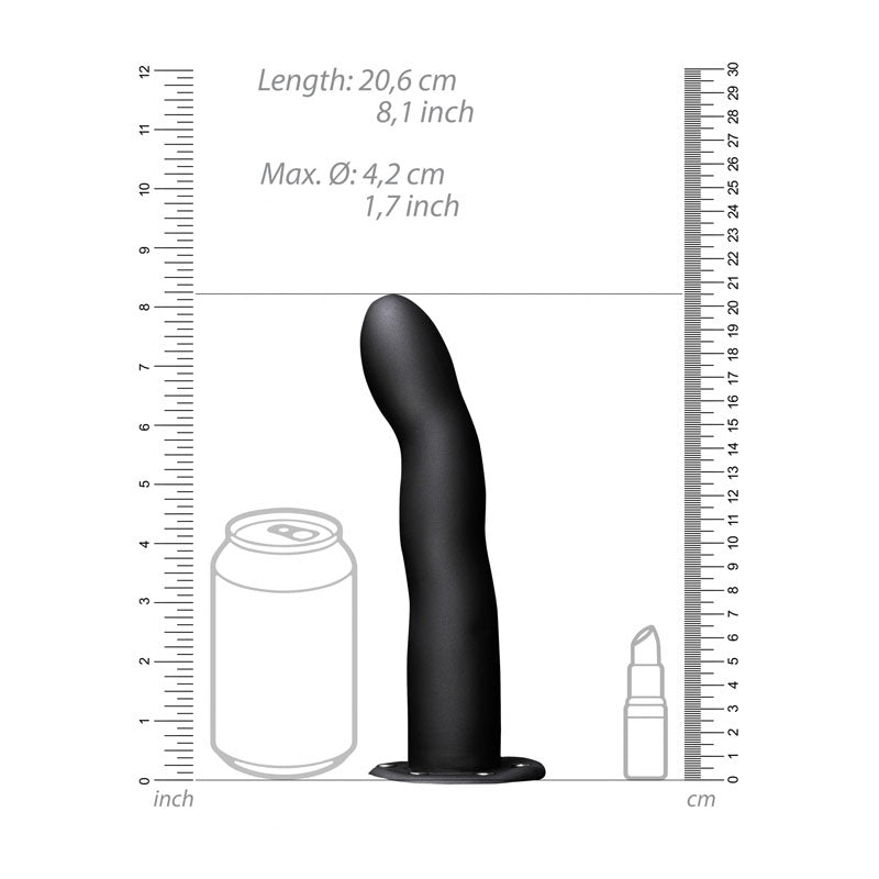 Ouch! Curved 8 Inch Hollow Strap-On - Black
